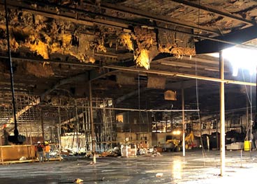 Fire damaged commercial space